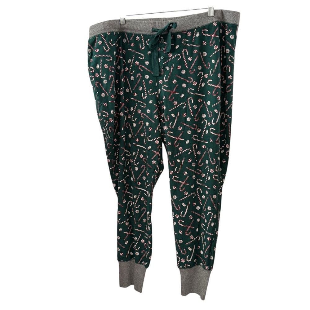 Torrid Size 3X Green Candy Cane Christmas Jogger Pajama Pants Holiday Sleepwear